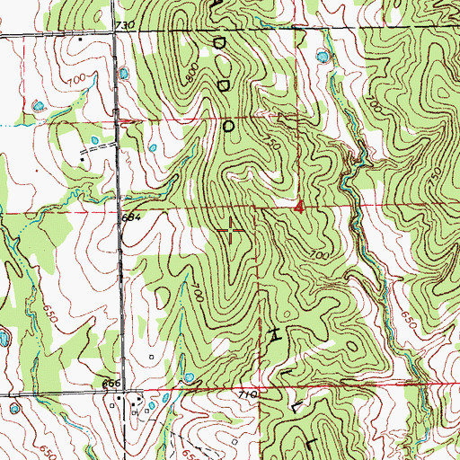 Topographic Map of Caddo Hills, OK