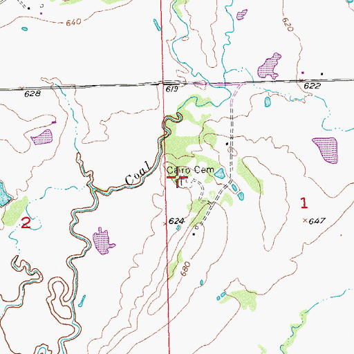 Topographic Map of Cairo Cemetery, OK