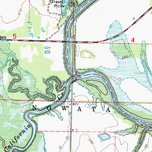 Topographic Map of California Creek, OK