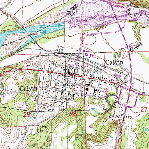 Topographic Map of Calvin, OK