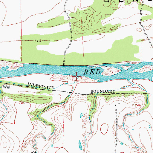 Topographic Map of Camp Creek, OK