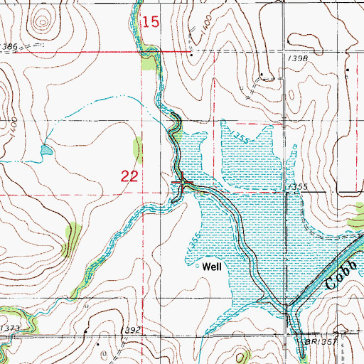 Topographic Map of Camp Creek, OK