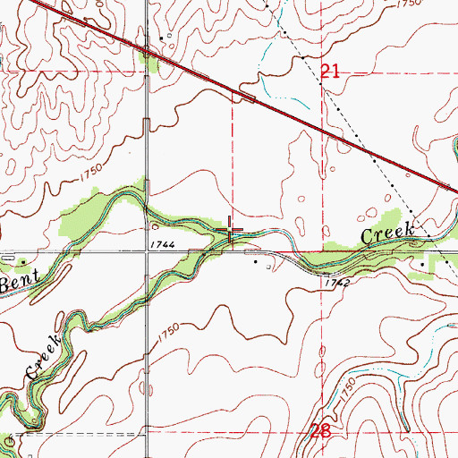 Topographic Map of Camp Creek, OK