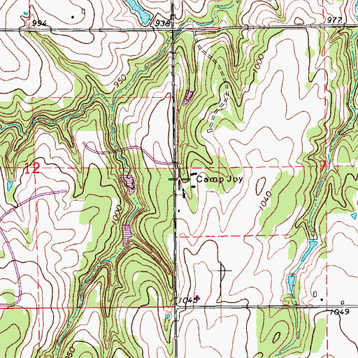 Topographic Map of Camp Joy, OK