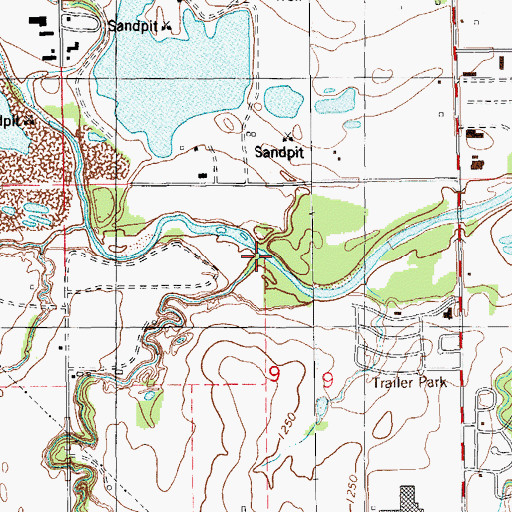 Topographic Map of Campbell Creek, OK
