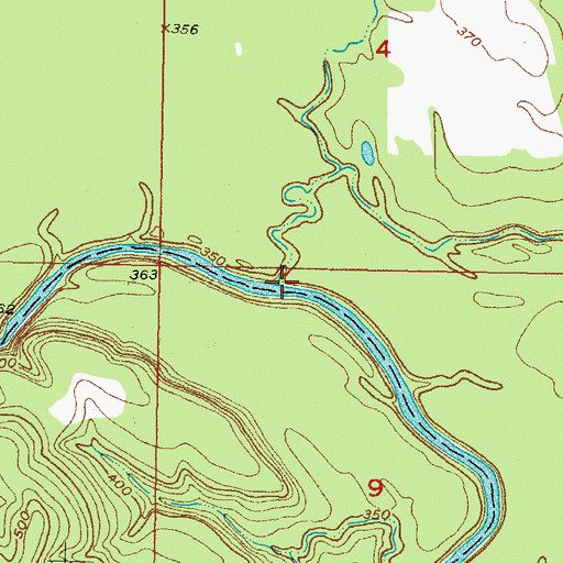 Topographic Map of Campbell Creek, OK