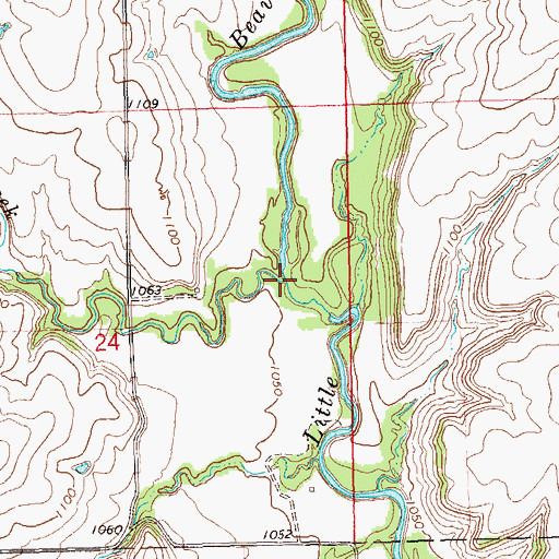 Topographic Map of Canadian Creek, OK