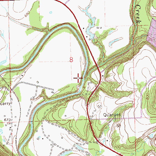 Topographic Map of Candy Creek, OK