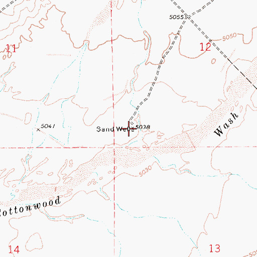 Topographic Map of Sand Well, AZ