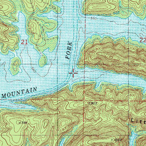Topographic Map of Cane Creek, OK