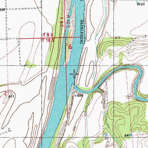 Topographic Map of Caney Creek, OK