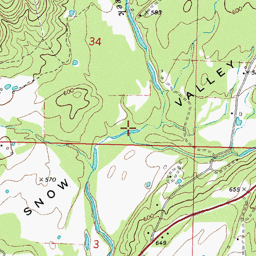 Topographic Map of Caney Creek, OK