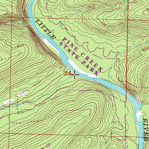 Topographic Map of Caney Creek, OK