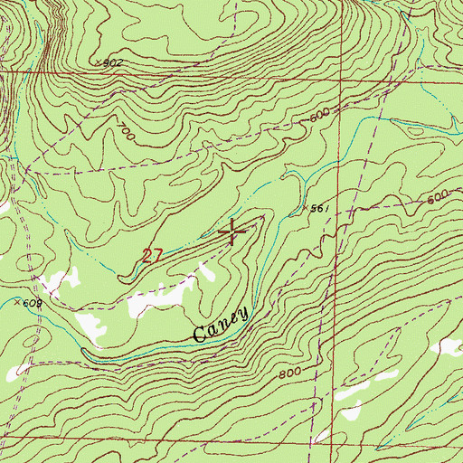 Topographic Map of Caney Creek Trail, OK
