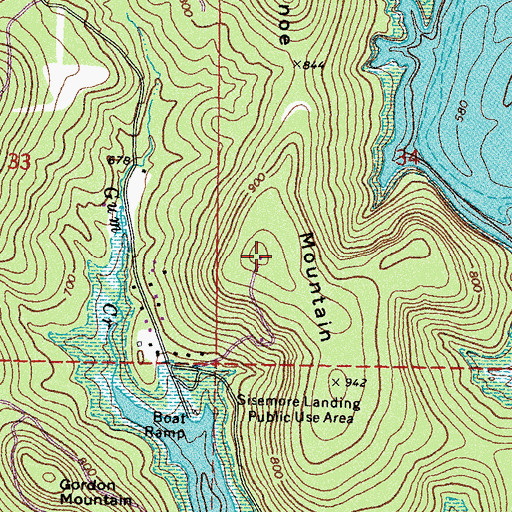 Topographic Map of Canoe Mountain, OK