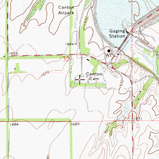 Topographic Map of Cantonment Reinterment Cemetery, OK