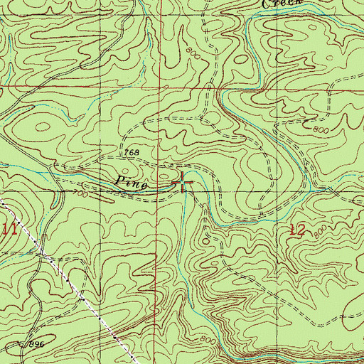 Topographic Map of Canyon Creek, OK