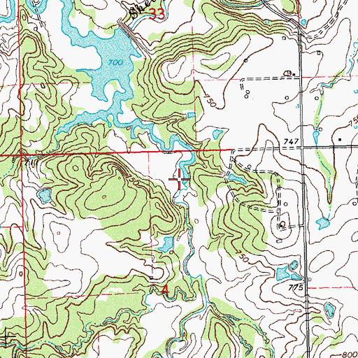 Topographic Map of Canyon Creek, OK