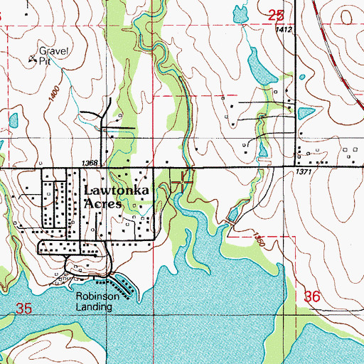 Topographic Map of Canyon Creek, OK