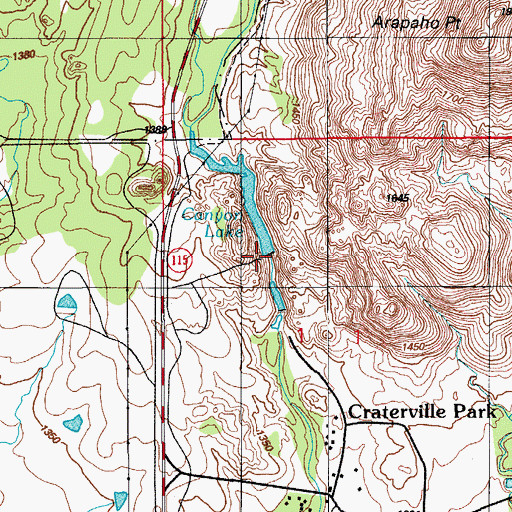 Topographic Map of Canyon Lake, OK