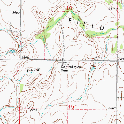 Topographic Map of Capitol View Cemetery, OK