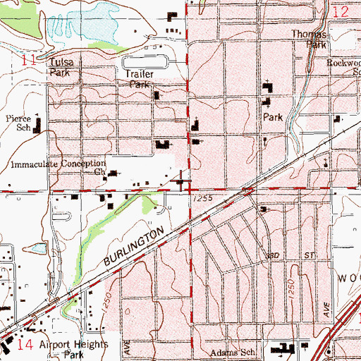 Topographic Map of Carey School, OK