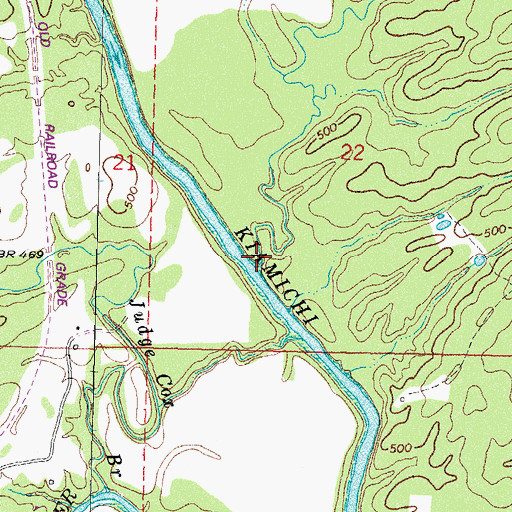 Topographic Map of Caroline Creek, OK