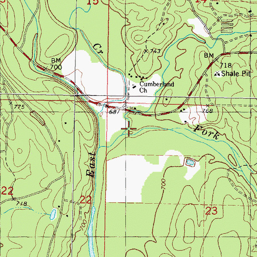 Topographic Map of Carpenter Branch, OK