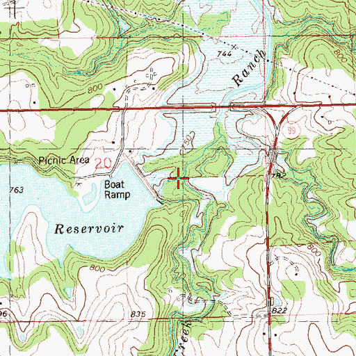 Topographic Map of Carpenter Creek, OK