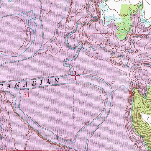 Topographic Map of Carr Creek, OK