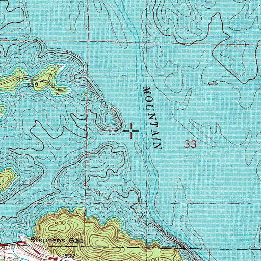 Topographic Map of Carson Creek, OK