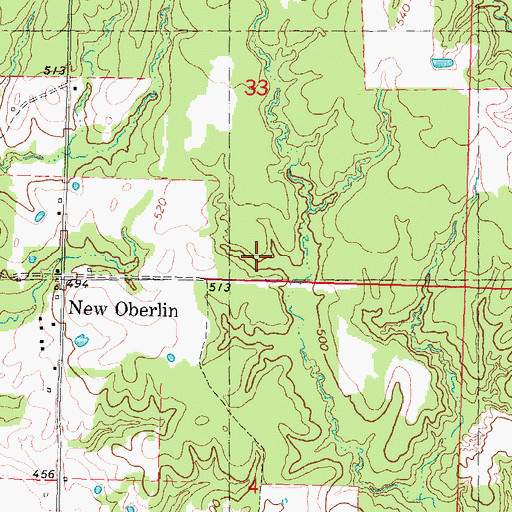 Topographic Map of Carson Grove School, OK