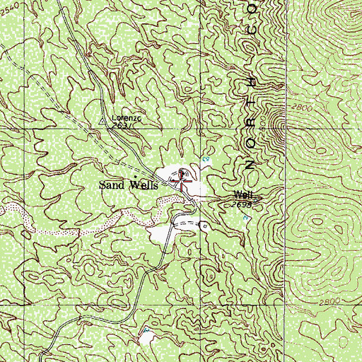 Topographic Map of Sand Wells, AZ