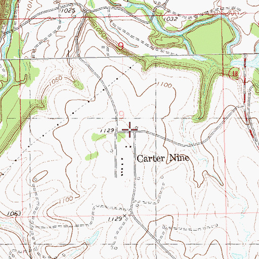 Topographic Map of Carter Nine, OK
