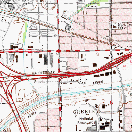 Topographic Map of Carver High School, OK