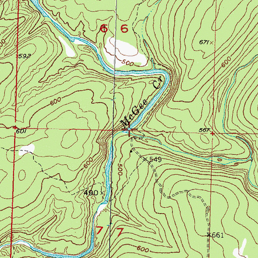Topographic Map of Cat Hollow, OK