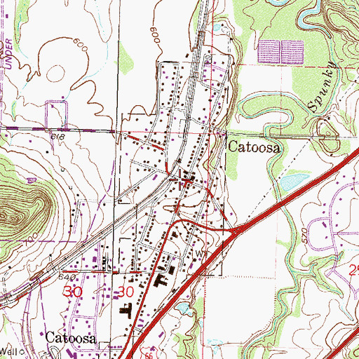 Topographic Map of Catoosa, OK