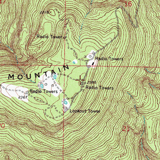 Topographic Map of Cavanal Mountain, OK