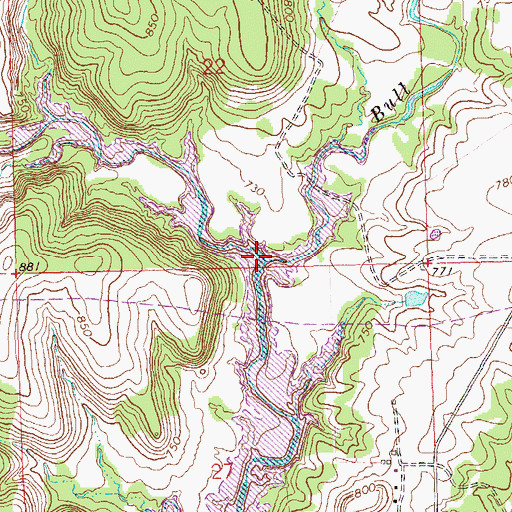 Topographic Map of Cedar Canyon, OK