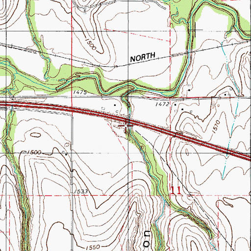 Topographic Map of Cedar Canyon, OK