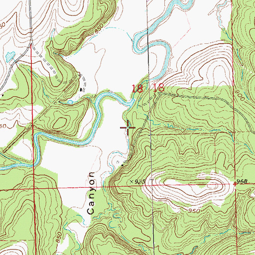 Topographic Map of Cedar Canyon, OK