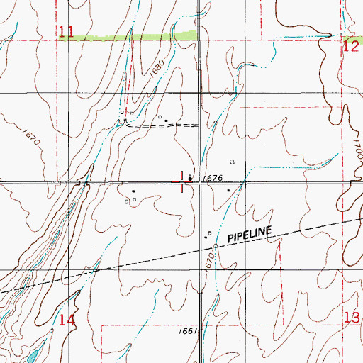 Topographic Map of Cedar Church, OK
