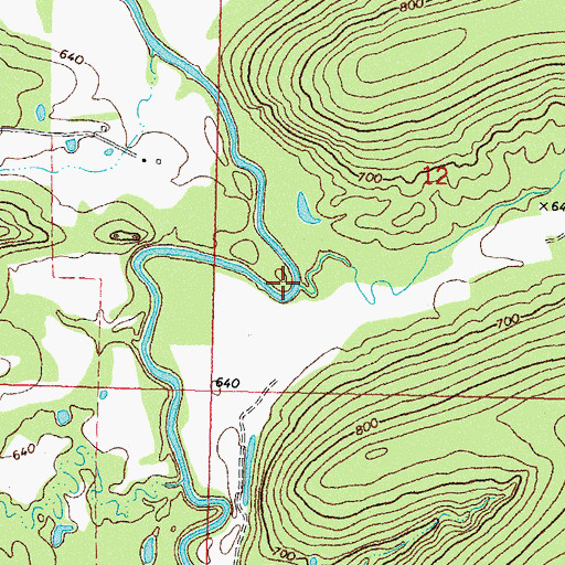 Topographic Map of Cedar Creek, OK