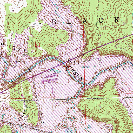 Topographic Map of Cedar Creek, OK