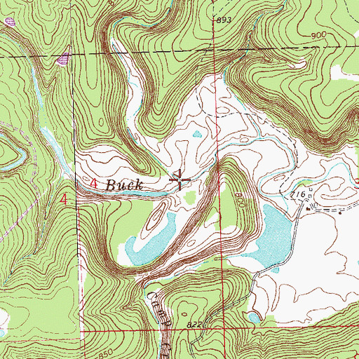 Topographic Map of Cedar Creek, OK
