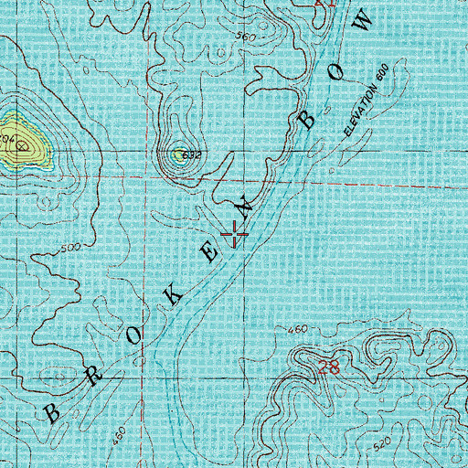 Topographic Map of Cedar Creek, OK