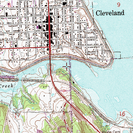 Topographic Map of Cedar Creek, OK