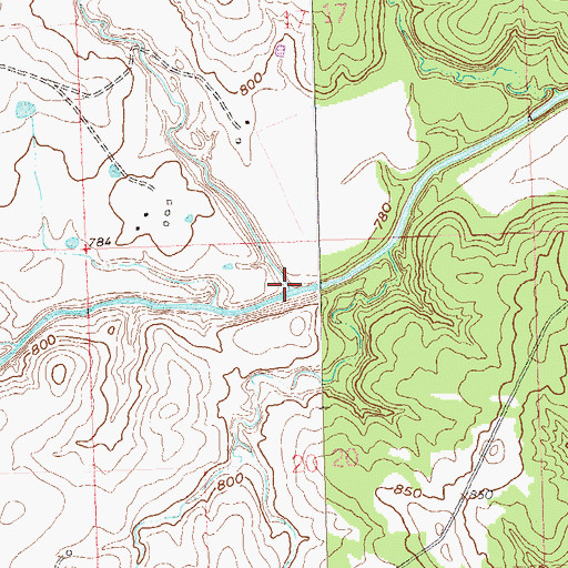 Topographic Map of Cedar Creek, OK