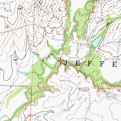 Topographic Map of Cedar Creek, OK