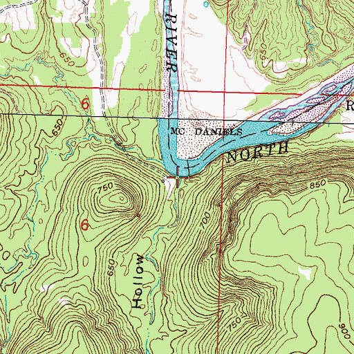 Topographic Map of Cedar Hollow, OK